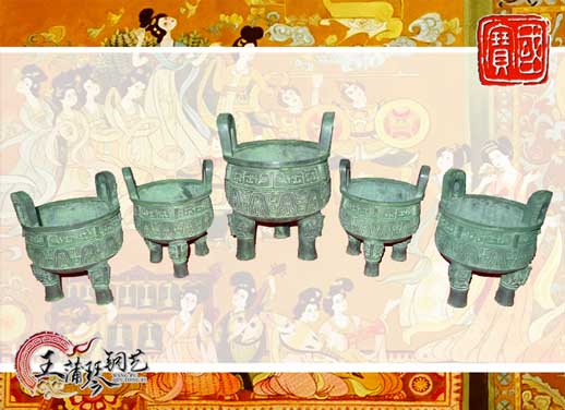 銅鼎，銅五鼎，中國(guó)鼎，佛像用鼎